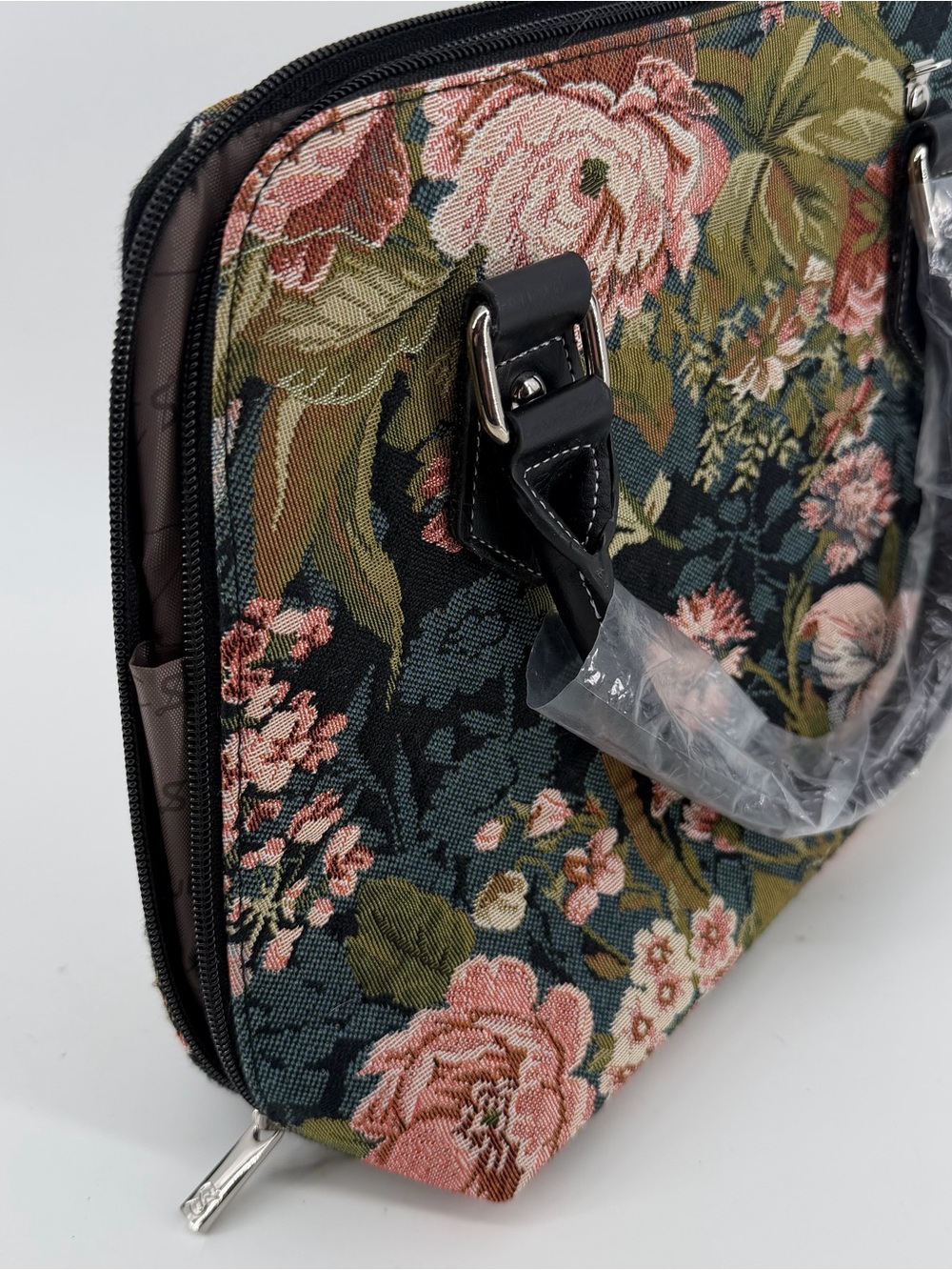 Signare Peony Woven Tapestry Floral Top Handle Convertible Satchel Bag New NWT - Picture 6 of 11